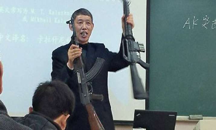 chinese teacher carries guns to class creates online buzz