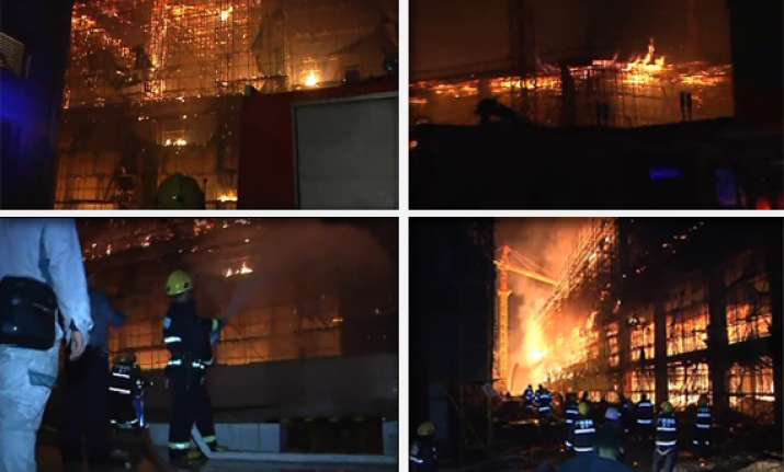 firefighters tackle massive blaze at tobacco plant