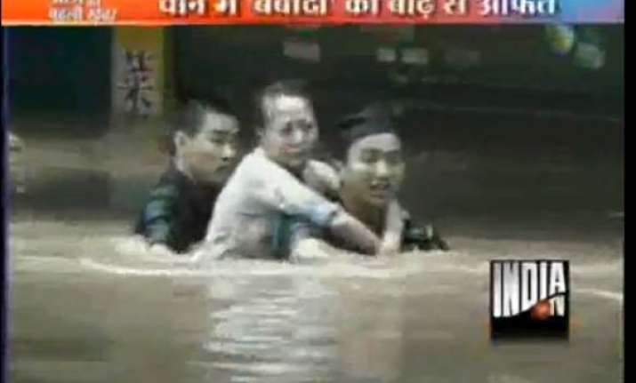 heavy rains cause floods in china