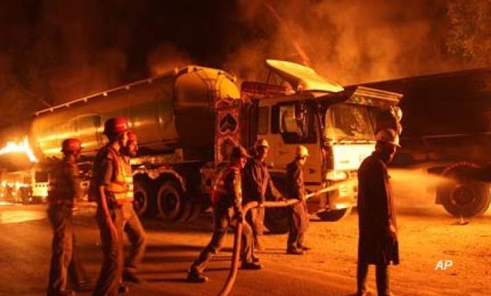 50 nato tankers torched in new attack in pakistan