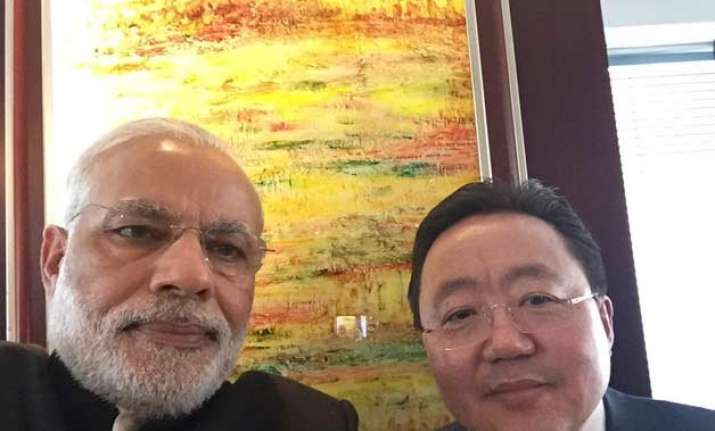 pm narendra modi s selfie diplomacy moves to mongolia