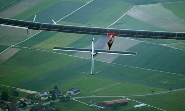 solar powered plane takes off for flight around the world
