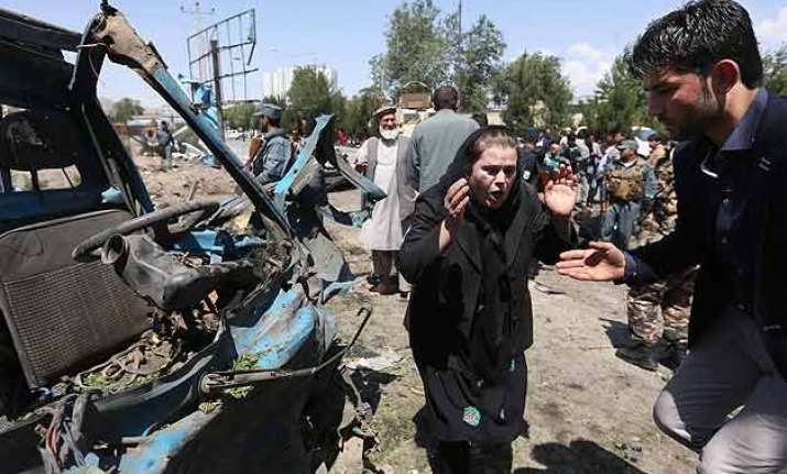 nato says 3 foreigners among 10 killed by afghan car bomb