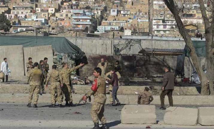 kabul suicide bombing stuns police base 10 killed