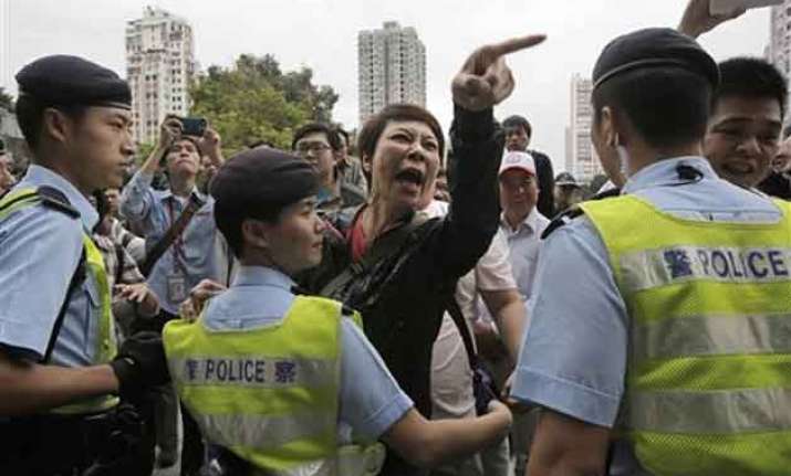 hong kong rally against chinese shoppers turns chaotic