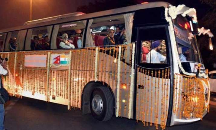 kathmandu varanasi bus service flagged off