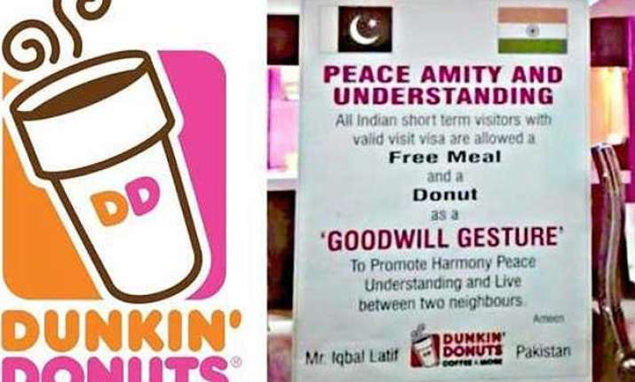 in goodwill gesture dunkin donuts in pak offers free meal