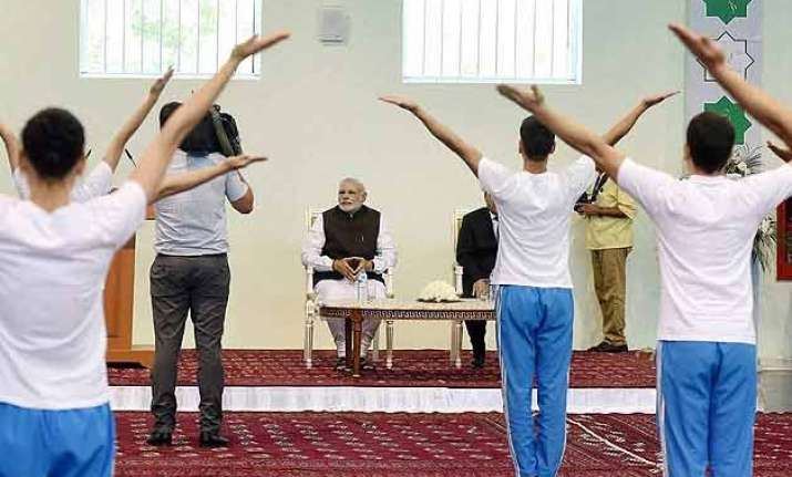 pm narendra modi inaugurates yoga centre in turkmenistan