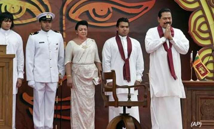 powerful lankan prez rajapaksa sworn in for second term