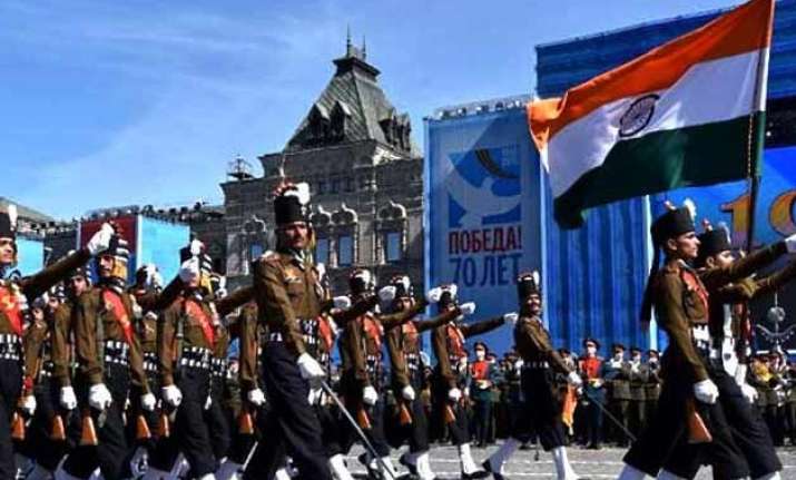 indian army men attract all eyes during russian victory day