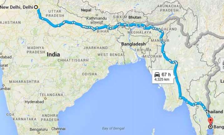 section of india myanmar thailand asian highway put into