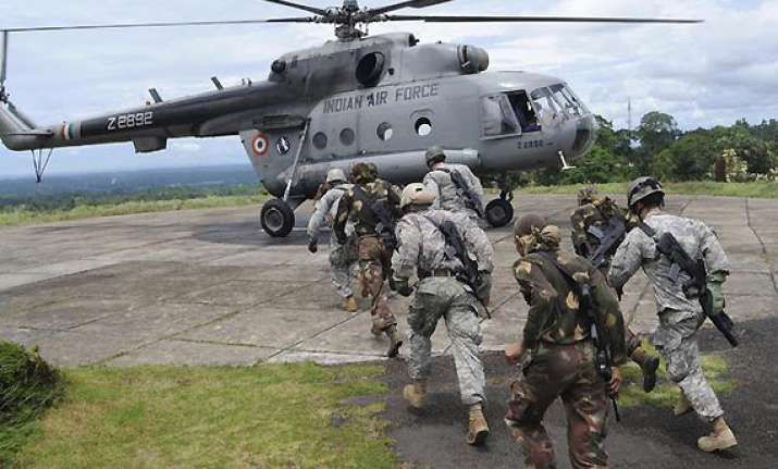 indian us troops hold joint exercise on rescuing civilians