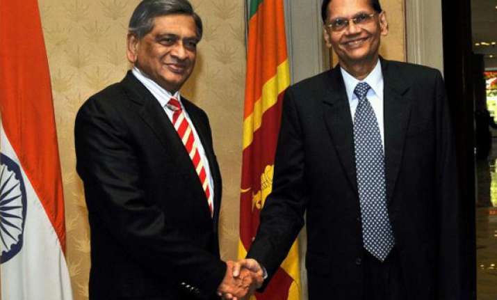 krishna arrives in sri lanka to meet top leadership