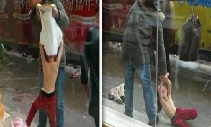 shocking pics chinese father drags daughter after stripping