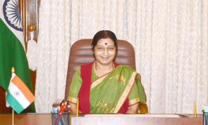 sushma swaraj s nepal trip to focus on building cbms