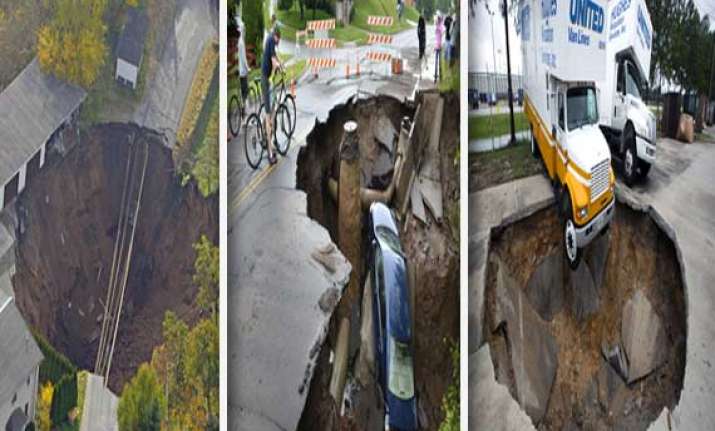 watch in pics sinkholes across the world