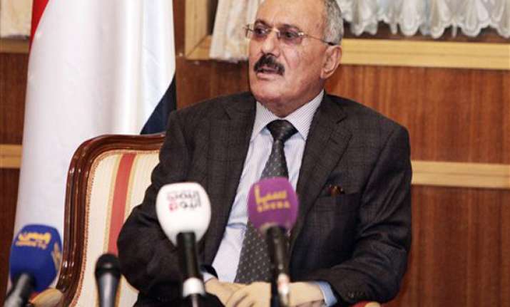 yemen president saleh says farewell leaves sanaa for us