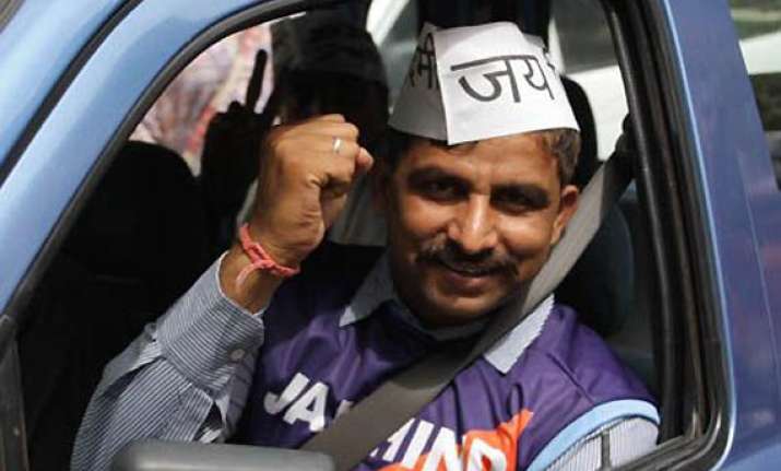 aap candidate hopes to ride his way to success on kejriwal