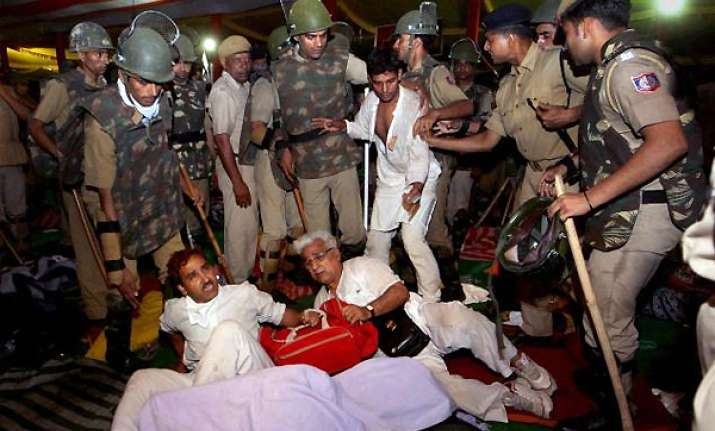 action against police involved in ramlila ground crackdown