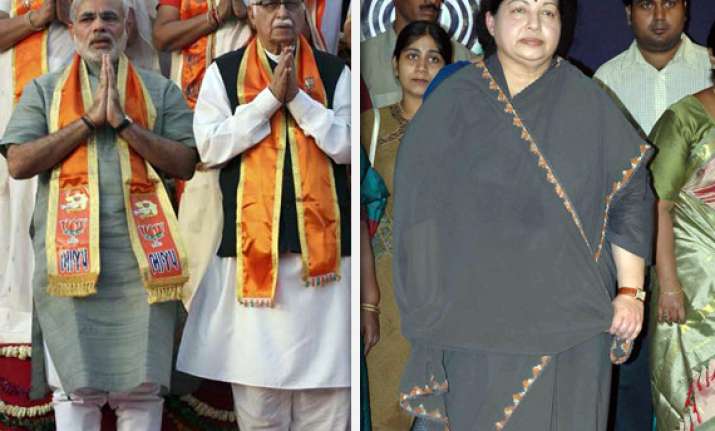 advani modi to meet jayalalithaa in chennai