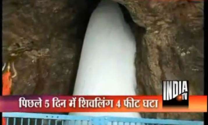 amarnath holy shivlingam reduced to 6 feet