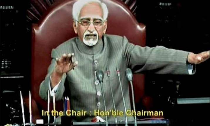 bjp unhappy with ansari s last minute conduct in rs