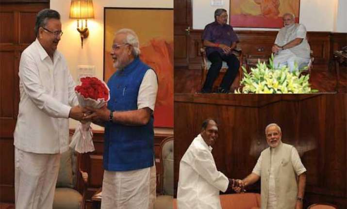 cms of goa chhattisgarh puducherry meet pm