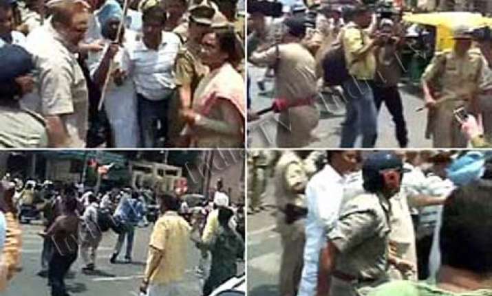 congress workers stage protests over rahul s arrest