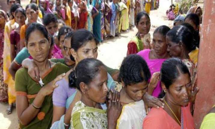 delhi sees nearly 65 percent turnout in triangular contest