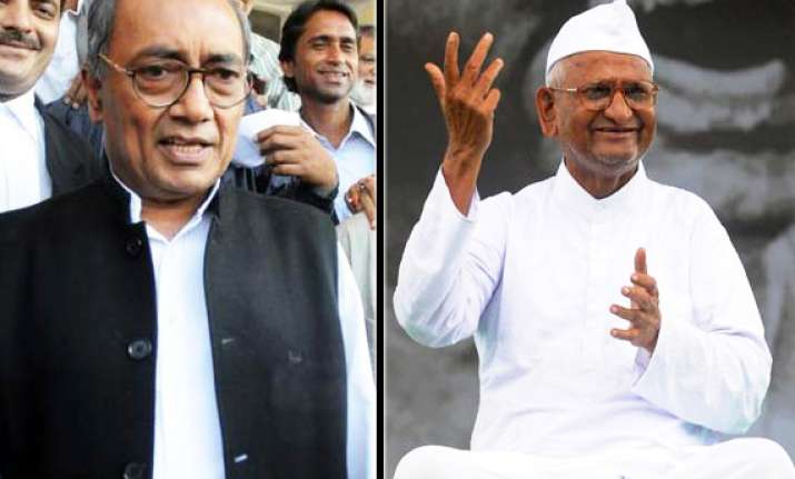 digvijay says anna hazare is provoking violence