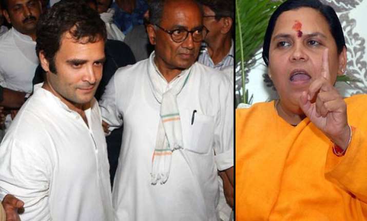 digvijay singh is rahul gandhi s stepney says uma bharti