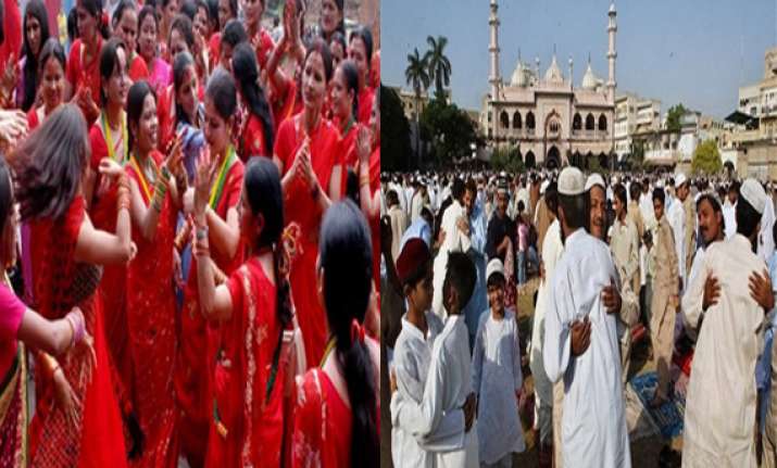eid ul fitr teej celebrations in midst of downpour in up