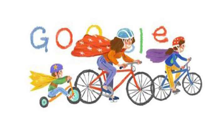google doodles a super mom with super kids to celebrate