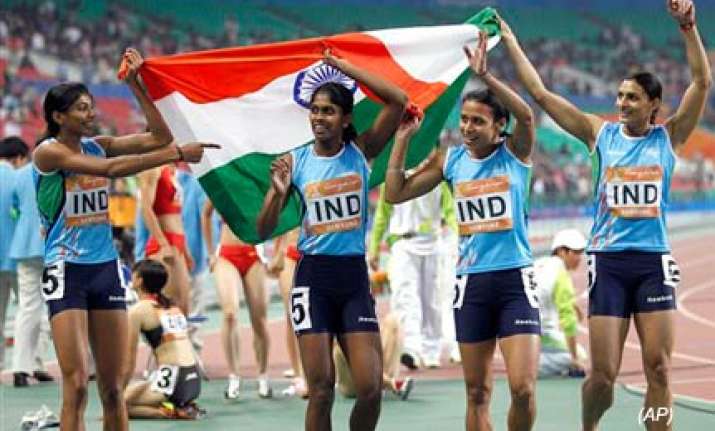 indian women relay team wins gold