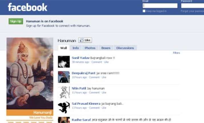 hanuman on facebook wall