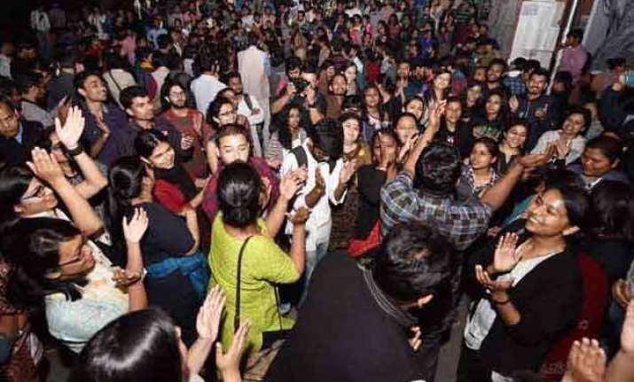 jnu students take out victory march