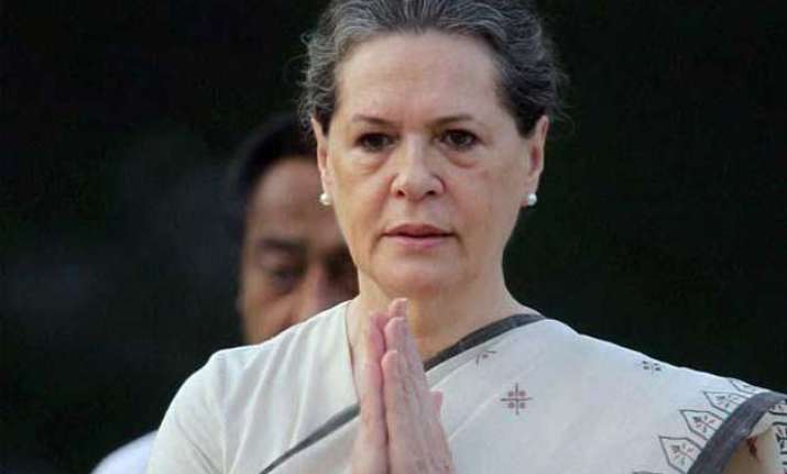 land bill govt terms sonia s stand as mere grandstanding
