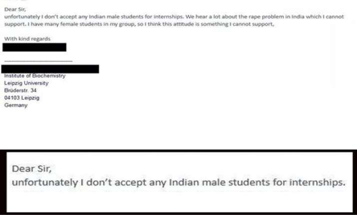 student denied internship with german university due to