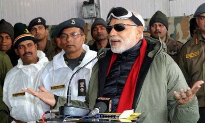 in pics pm modi celebrates diwali with indian soldiers at