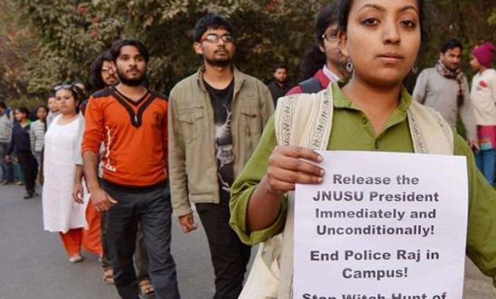 jnu teachers join student strike to take classes on