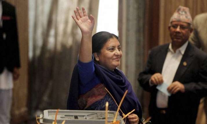 pranab mukherjee congratulates nepal s first woman president