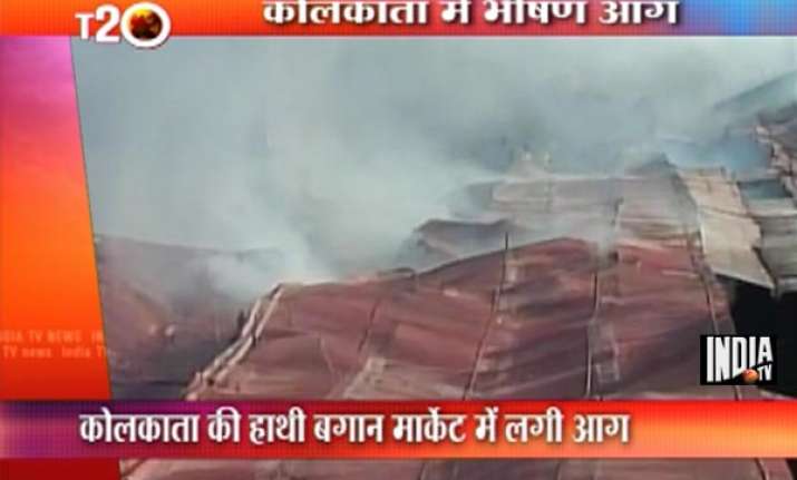 kolkata s oldest hatibagan market gutted in devastating fire
