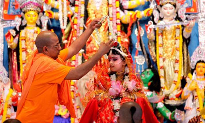 kumari puja marks maha ashtami celebrations in bengal