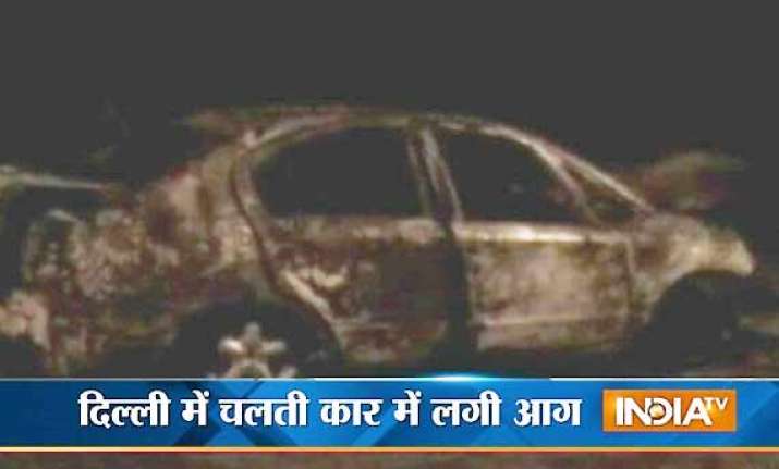 man perishes after maruti sx4 car catches fire in delhi