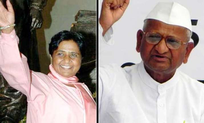 mayawati extends support to anna hazare s movement