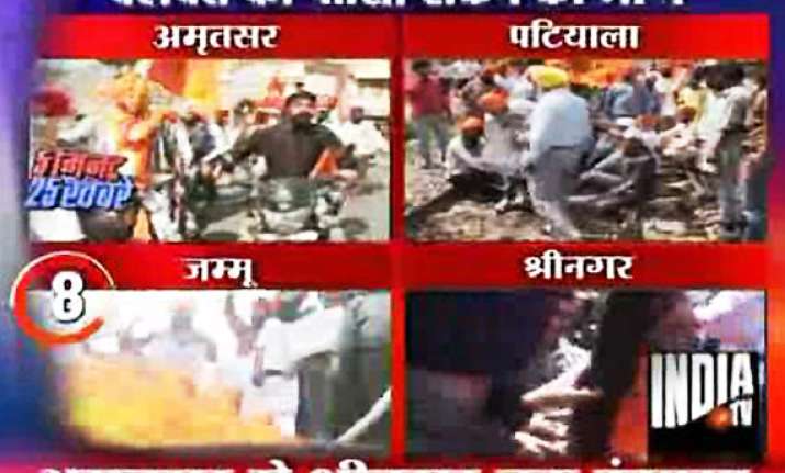 minor skirmishes during bandh in support of rajoana s