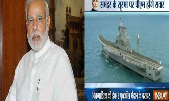 heightened security for pm s ins vikramaditya trip