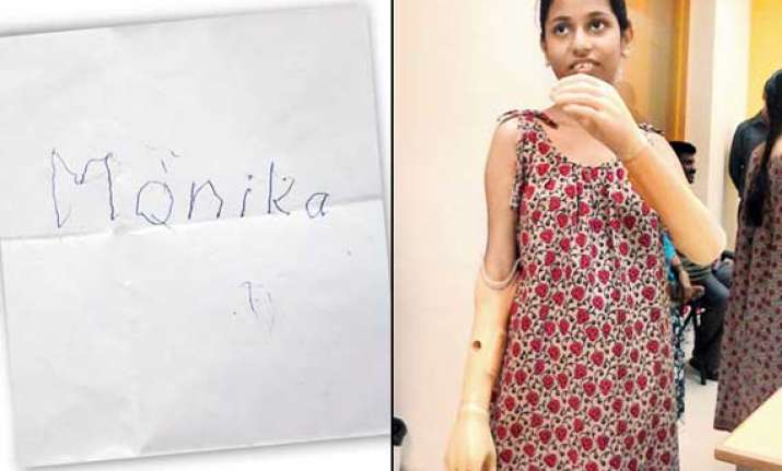 monika more who lost her arms in train accident can write