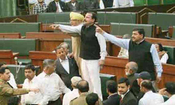 pdp creates ruckus in jammu and kashmir assembly