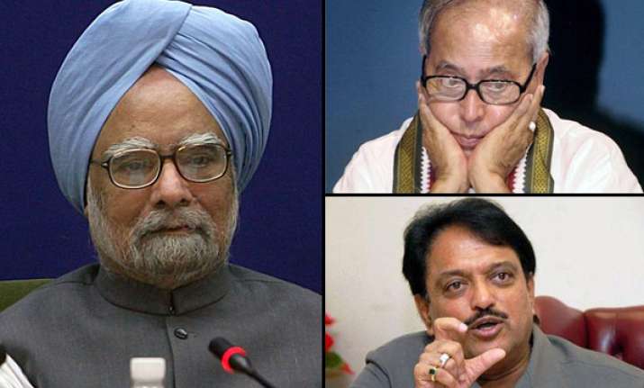 pm holds consultations with mukherjee deshmukh